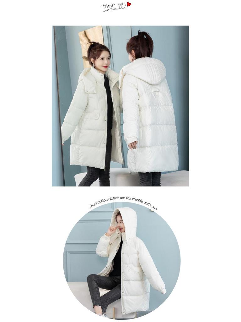Damen Trend 2025 Mittellange Übergröße Verdickte Baumwollwattierte Jacke