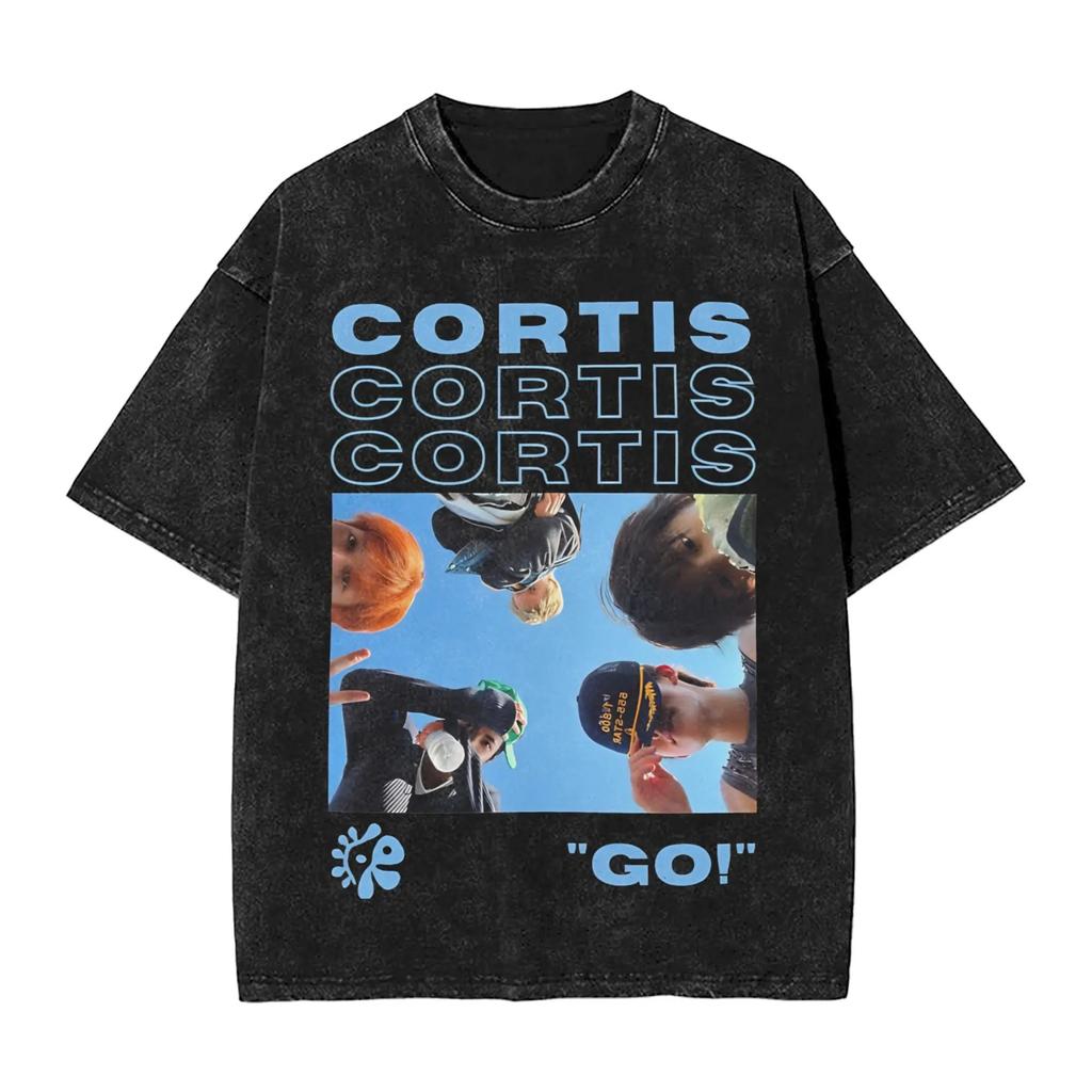 2026 Kpop Boy Group Cortis James Washed T Shirts Streetwear Vintage T-Shirts Tee Shirt Men Women Cotton Harajuku Graphic Printed