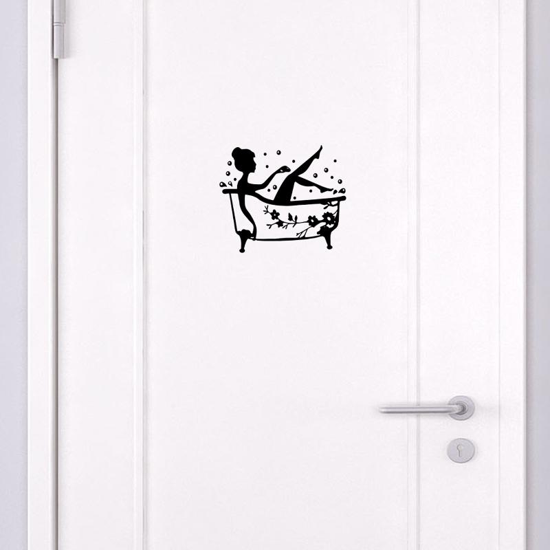 Adesivo Vinilico per Porta Ora del Bagno Decalcomania Artistica Rimovibile per Bagno Adesivi per Porte Bagno Impermeabile Fai da Te Creativo Adesivo Murale