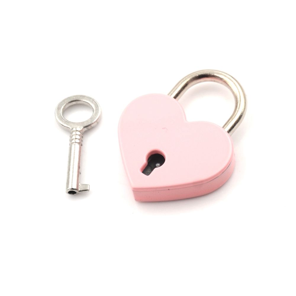 Diary Book Cute Travel Mini Heart Shape with Key Locks Love Heart Lock Padlock Hardware