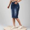 Women S Distressed Bodycon Denim Midi Skirt Spring Summer Versatile