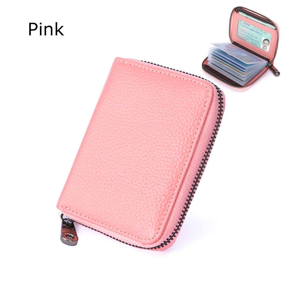 Practical Women Men 20 Detents Credit Card Holder Multi-function Zipper Leather Wallet Business Card Purses Fashion Card Case