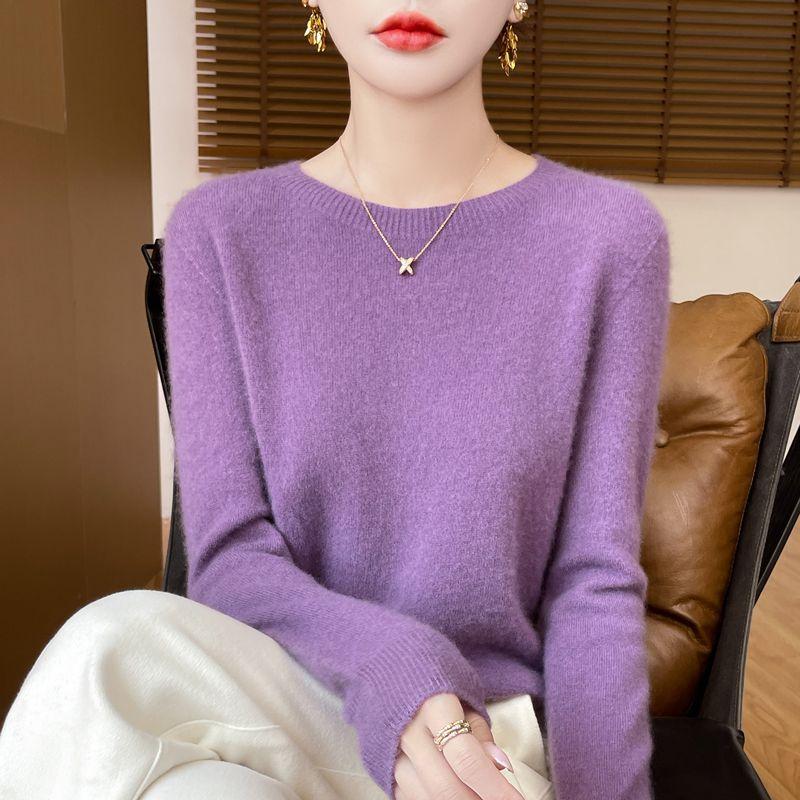New autumn and winter crew neck knitted sweater women's loose short bottoming sweater pullover versatile knitted sweater