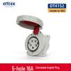 IP67 Waterproof Industrial Angled Plug Socket, 16A/32A, 3-Core, 4-Wire, 5-Pin, Flush Mount, Not Explosion-Proof