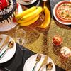 Black and Gold Tablecloth and Sequin Table Runner Set Polka Dots Confetti Table Cover Dining Plastic Tablecloths Glitter Decorations