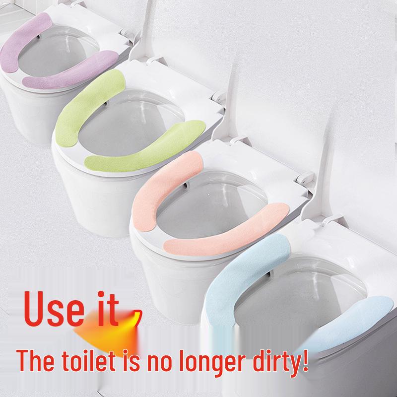 

Универсальная всесезонная моющаяся флисовая наклейка-подушка на сиденье унитаза светло-зеленый