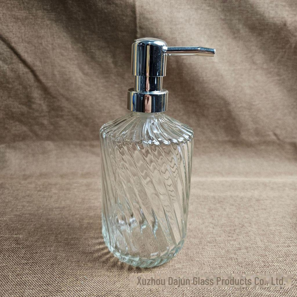 Duschgel- und Shampoo-Spenderflasche aus Twill-Glas, einteilig