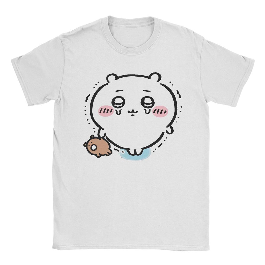 Copkfegf Chiikawa T-Shirt Men's Cotton Tops Hip Hop  Crewneck Short Sleeve