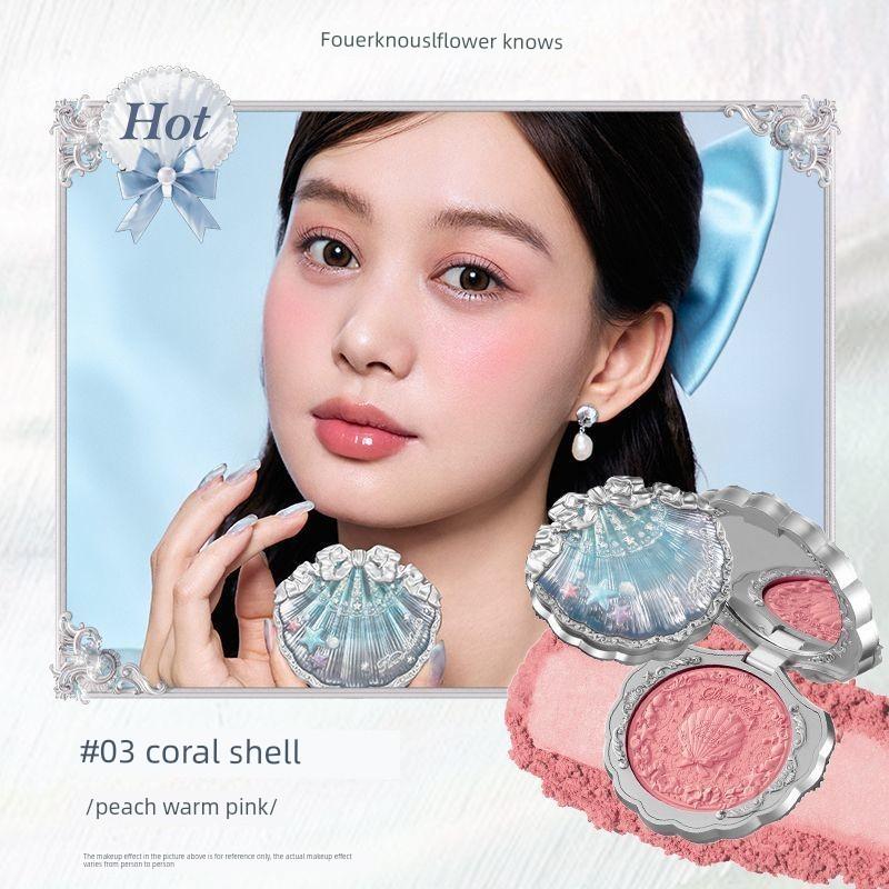 New Product Flower Knows Shell Pearl Embossed Silk Satin Blush Expanding Matte Brightening Natural Clear Complexion