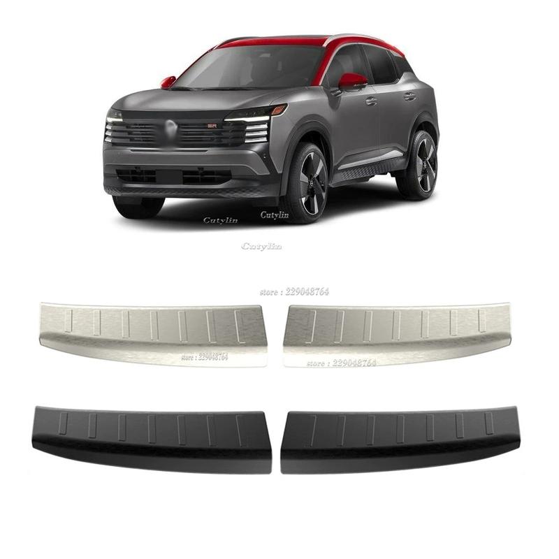 For Nissan Kicks 2025 2026 Stainless Steel Car Rear Inner Door Bumper Tail Prevent Scuff Plate Sill Guard Cover Trim Accessories