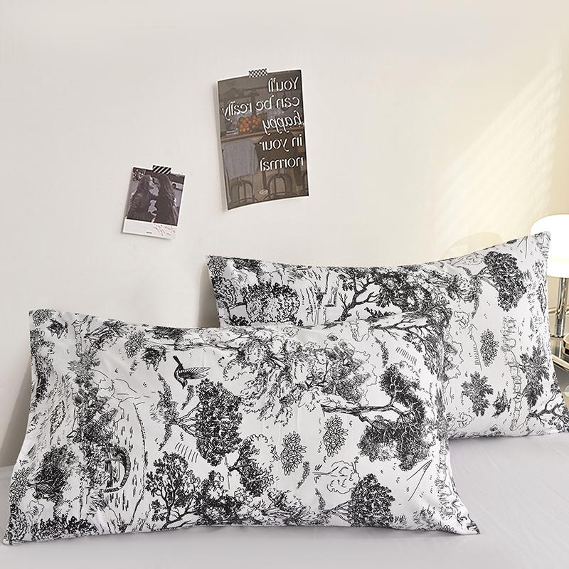 Printed Pillow Cover 2pcs Pillowcase 48x74cm Pillow Sham for Home Bed Pillowslip Rectangle Cushion Cover funda almohada