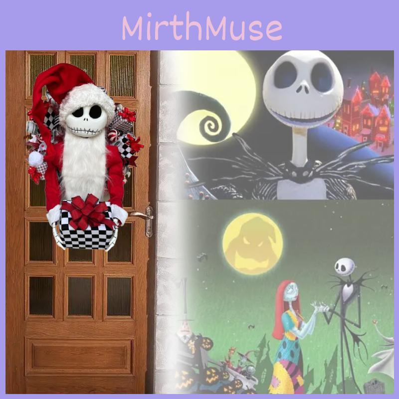 Skellington Jack Nightmare Before Christmas Inspired Shabby Chic Wreath Rag