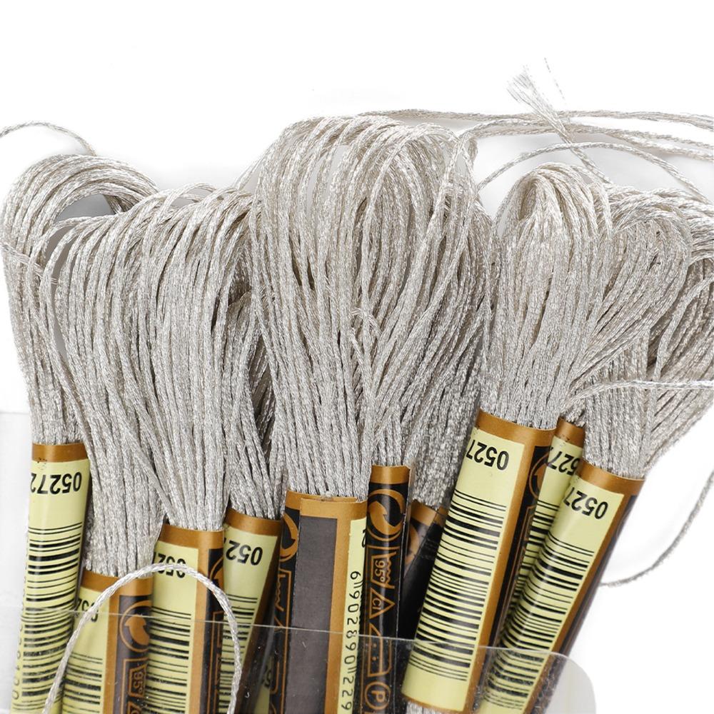 24pcs Polyester Thread Cross Stitch Threads Glitter Thread HandMade Yarn Embroidery Floss DIY Craft