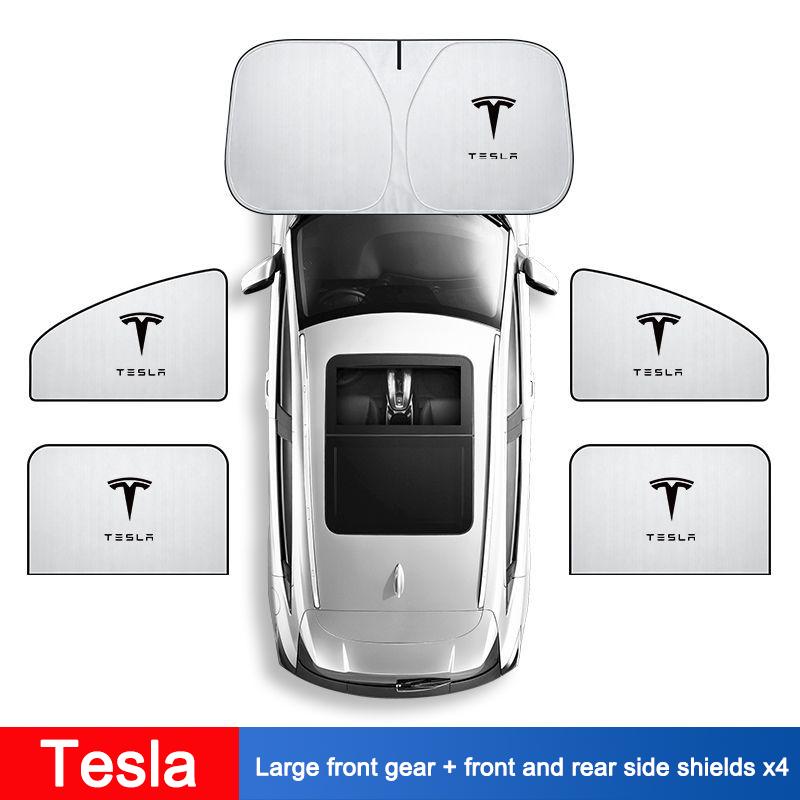 AMK1 Car UV Protection Privacy Front Rear Side Windshield Window Sunshade For Tesla Model 3 Y S X Cybertruck Juguete Roadster
