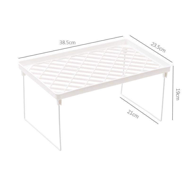 Foldable Wrought Iron Tiered Shelf Divider - Dormitory & Desktop Storage Rack