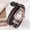 Snake Zodiac Snake Watch Fashion Personality Quartz Watch Diamond Leather Strap