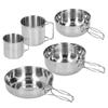 Outdoor Stainless Steel Cookware Set 5‑Piece Camping Portable Cooking Pots Tableware