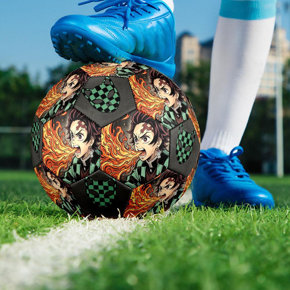 1pc Demon Slayer Kimetsu No Yaiba Soccer Ball Size 5 Indoor Soccer Ball Fashion Colorful Backyard Game - Great For Sports Fans Gift HE29