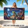City Cyberpunk Theme Soft Beach Towel Personalized Custom Name Text Towel Portable for Beach Pool Travel
