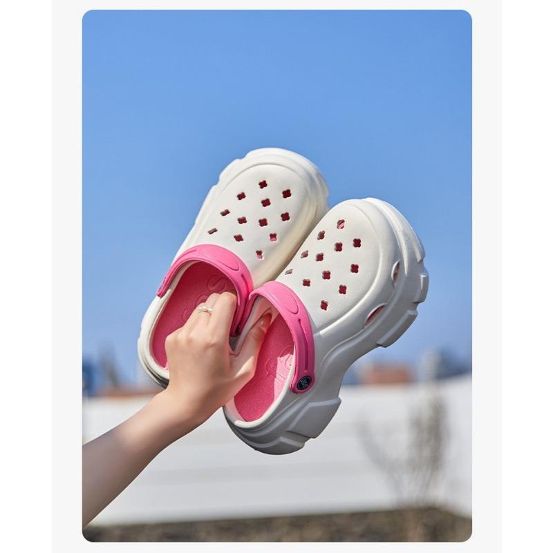 Women S Two Tone Thick Sole Clogs Summer Outdoor Non Slip Breathable Sandals