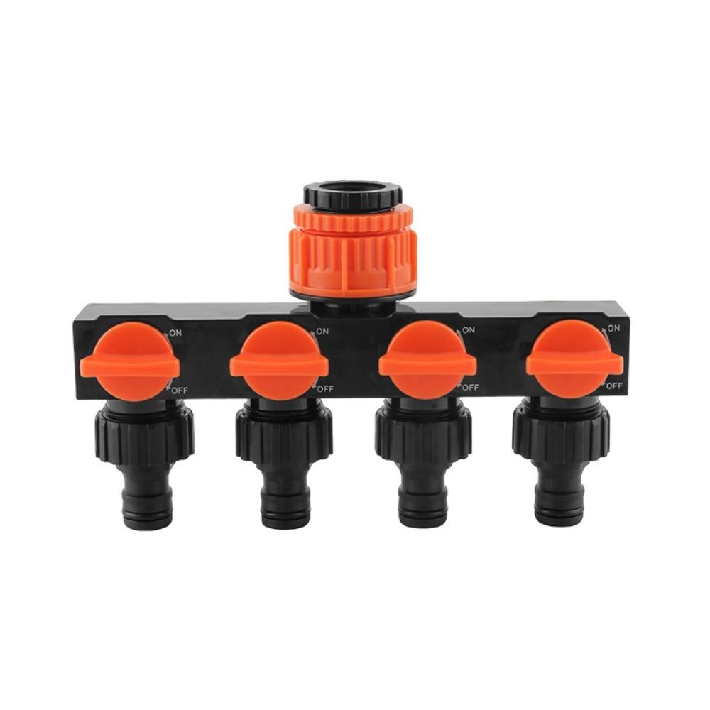 4-Way Independent Garden Hose Splitter With Valve Water Switch Hose Connector Splitter 4-Way Faucet Diverter