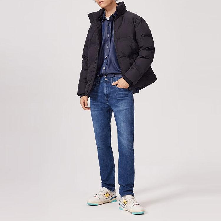 Levis Solid Logo Stand Collar Down Jacket Unisex Outerwear Black A5167-0002