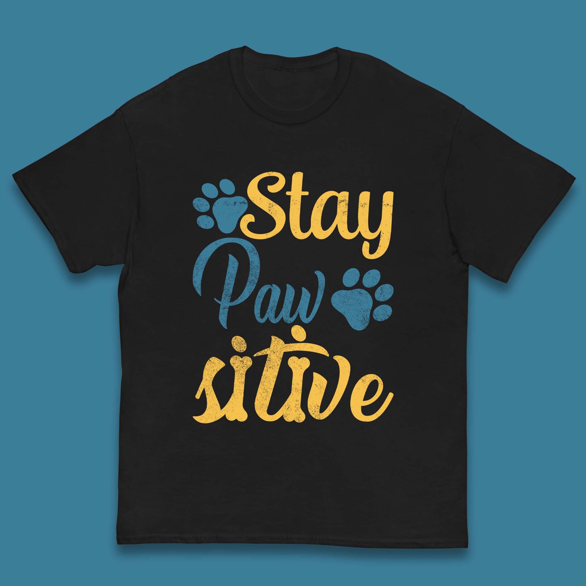 Stay Pawsitive Kids T-Shirt 130