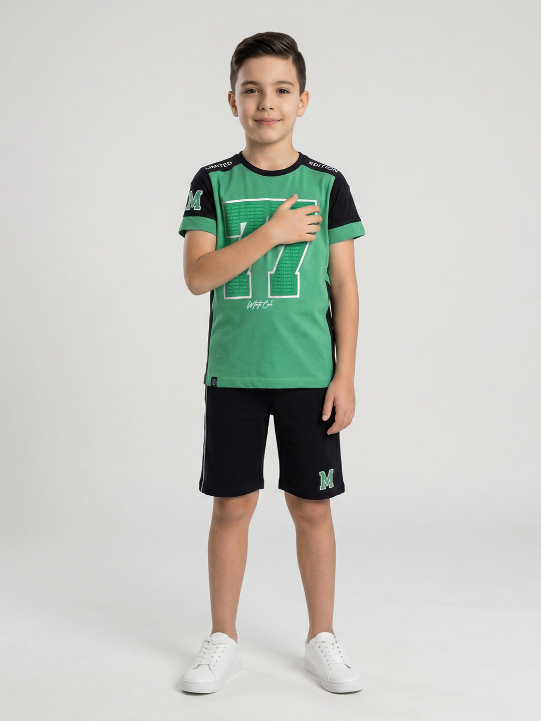 Monte Carlo Boys Regular Fit Printed Bermuda Set 4-5 Years