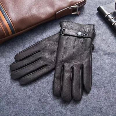 Winterhandschoenen Heren Echt Leer Schapenvacht voor Volwassenen Warme Winter Hertenvacht Handschoenen Kerstcadeau Heren Schapenvacht Handschoenen
