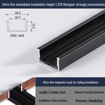 Oeny 1.3cm Ultra-Thin Black Track Lighting Rail