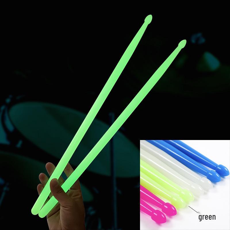 Leuchtende 5A Anti-Rutsch Plastik Drumsticks mit farbigen Griffen für Jazz- & E-Drum-Übung.