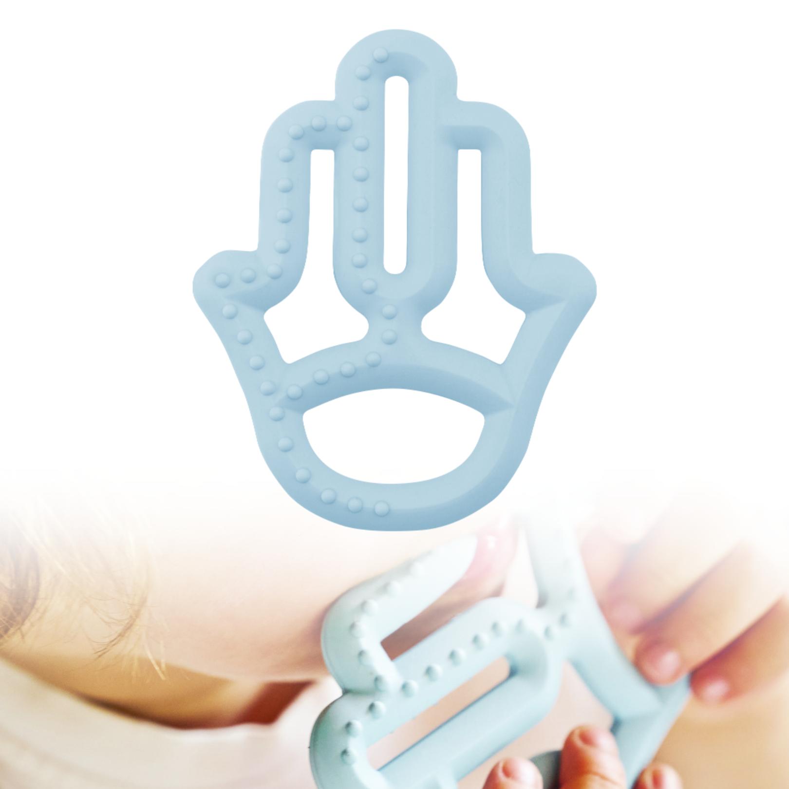 Silikon-Beißring für Babys Mama's Handspielzeug Blau MinikOiOi 1 Stück.