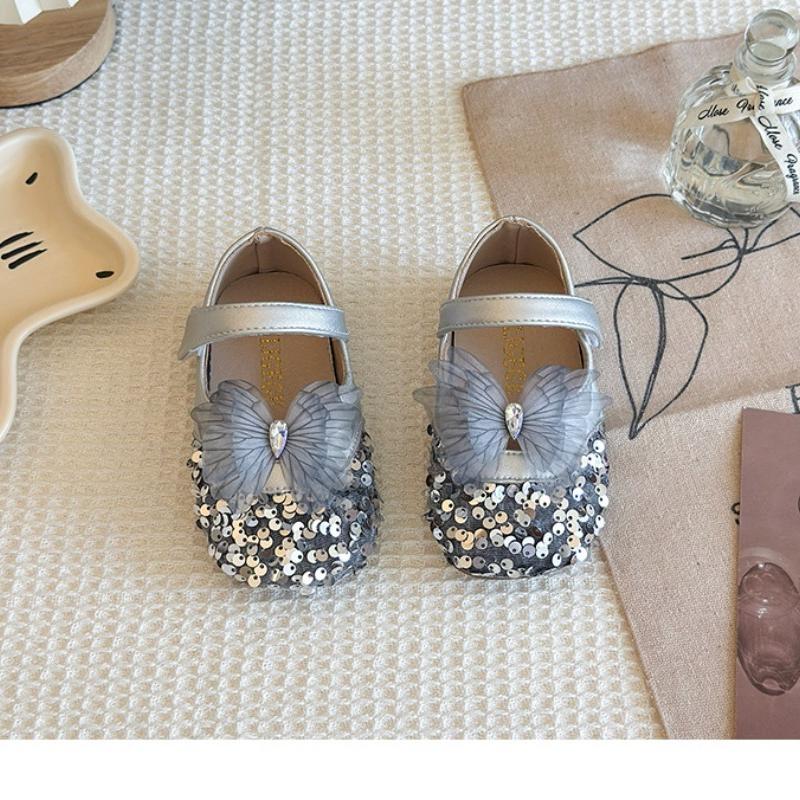 Beautiful Sequined Girls Princess Shoes Bow Spring Autumn New Children s School Student Loafer 23