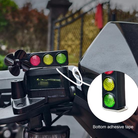 Motorcycle Traffic Light Car Ornaments Cool Novel Turn Signal Indicator Lights Motorcycle Decoration with Red Yellow Green Lights