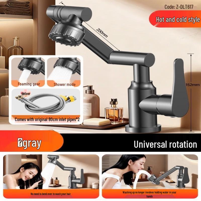 Gunmetal Grey Robotic Arm Kitchen Faucet
