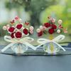 Quality Car Decor Crystal Artificial Rose Ideal Gift Rose Flower Crystal Rose Ornament Small Car Ornament Car