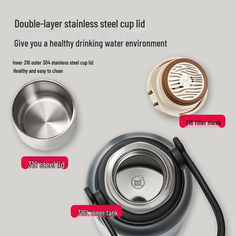 TAFUCO 1.6L 316 Stainless Steel Vacuum Flask with Thermometer