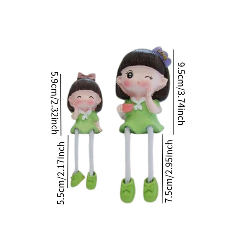 4Pcs Hanging Feet Doll Statues Adorable Elegant Resin Figurines Stylish Cartoon Ornaments Family Sculpture for Office Wedding