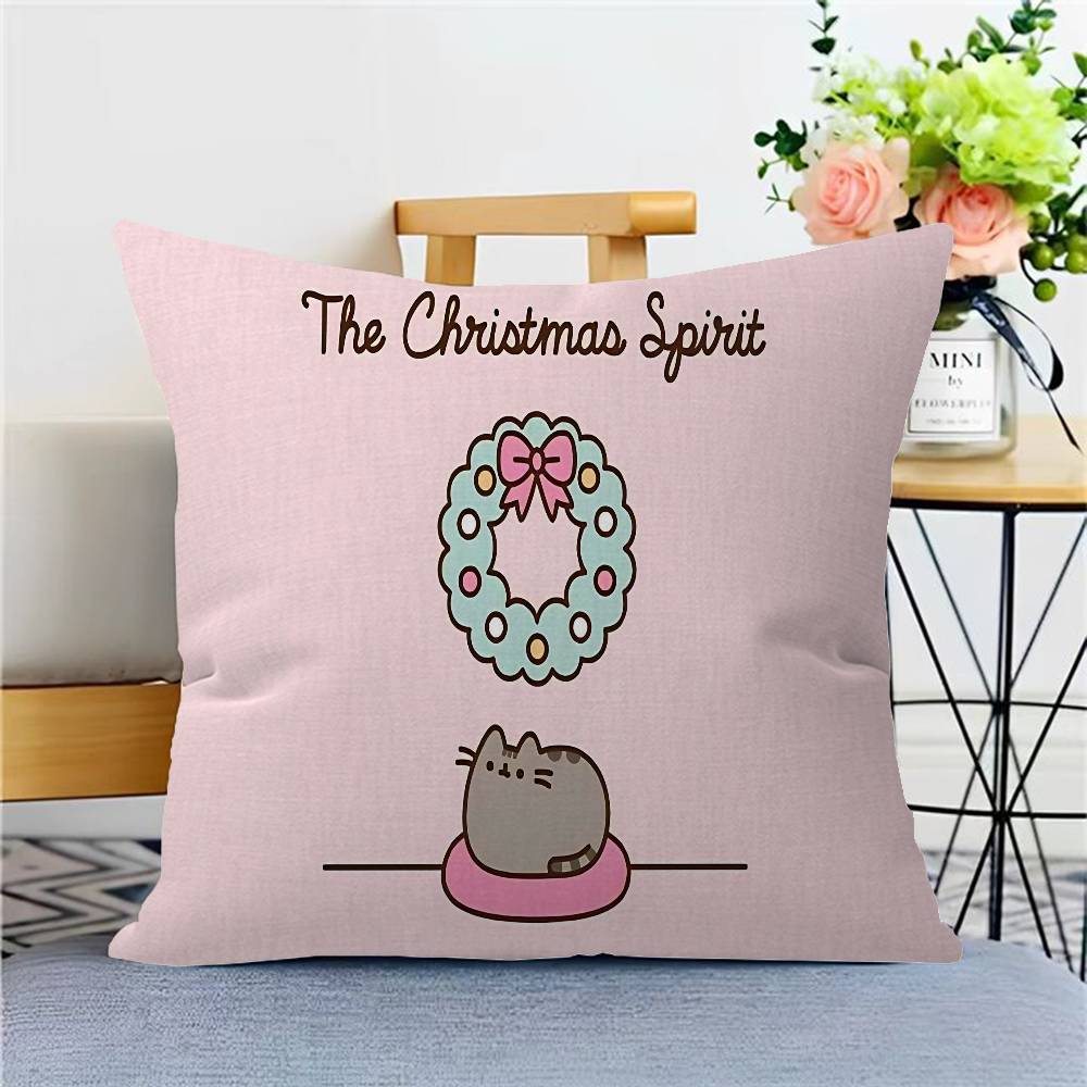 Roztomilý povlak na polštář P-Pusheen Kočka kreslený Dárek Povlak na polštář Ložnice Domov Pohovka Židle Sedák Dekor povlak na polštář