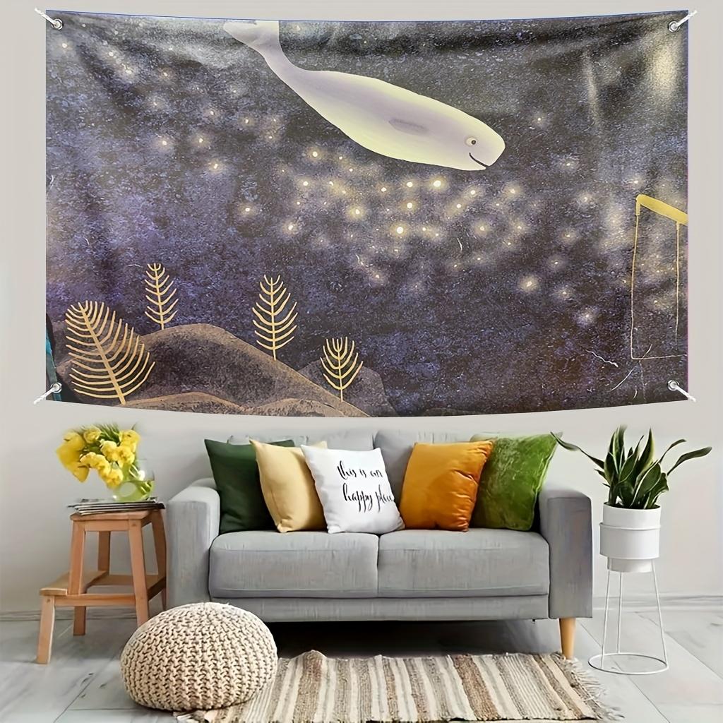 Space Exploration Tapestry - Futuristic Spaceship In A Starry Galaxy Wall Hanging For Living Room, Bedroom Decor 75x75cm