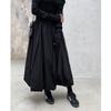 Johnature Gonna Nera Larga a Bolle Casual Semplice da Donna con Vita Elastica Autunno Inverno
