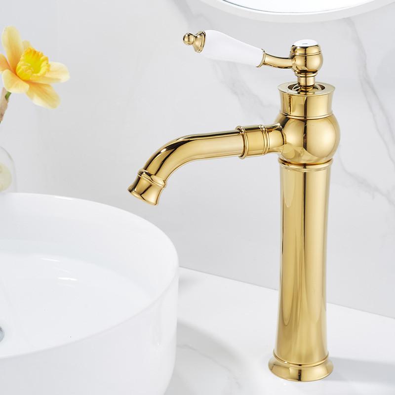 Gold Basin Faucet Chrome Torneiras Bathroom Faucet Sink Faucet Single Handle Hole Faucet Basin Taps Hot Cold Mixer Tap Crane