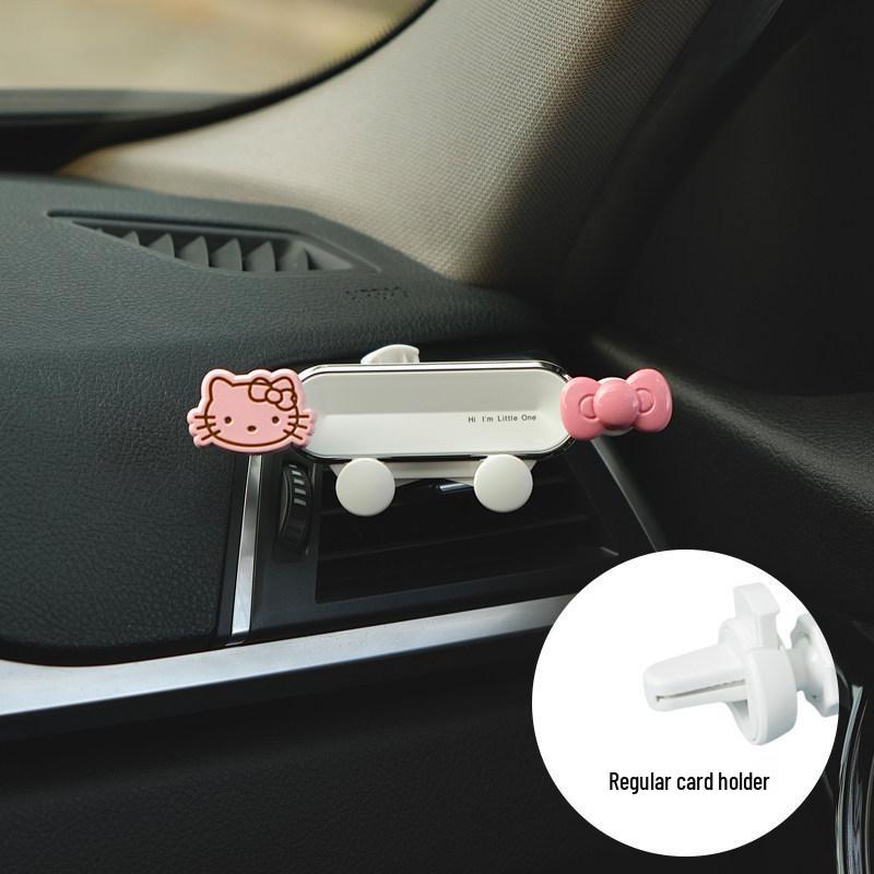 Bowknot Kitten Car Phone Holder: Multi-functional Air Vent Stand for Easy One-Hand Use
