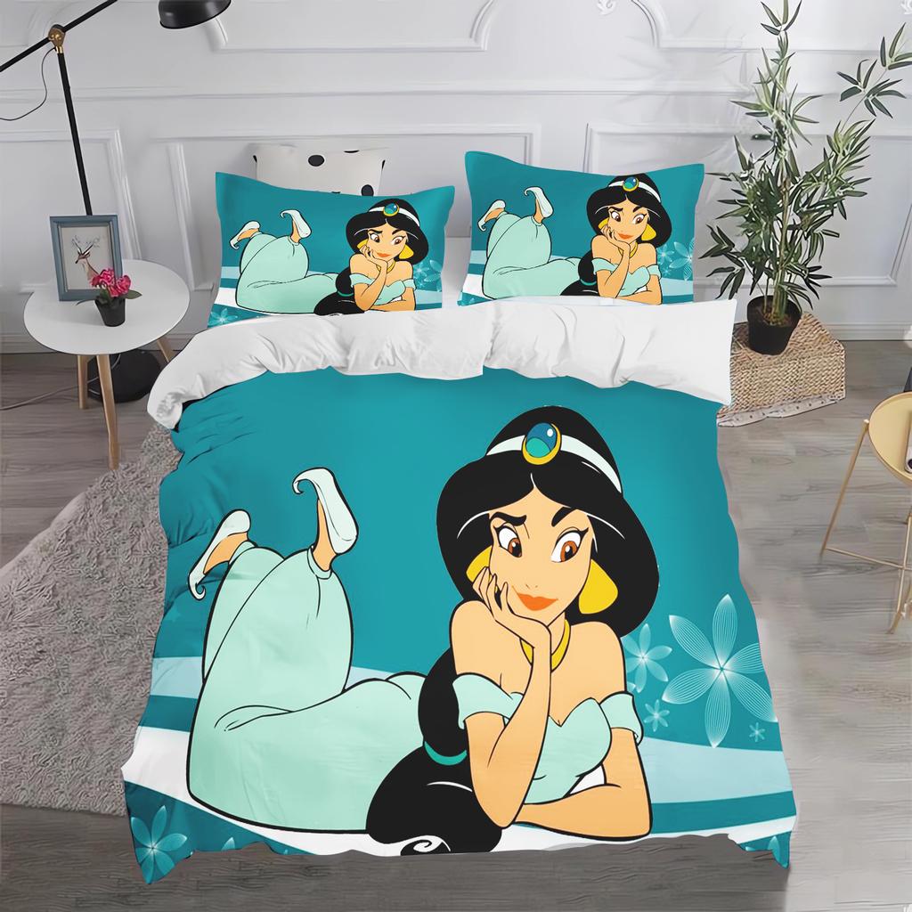 Aladdin Jasmine Prinzessin Bettbezug Set Bettwäsche Steppbett Sets King Size 3D Kinderbettwäsche Set