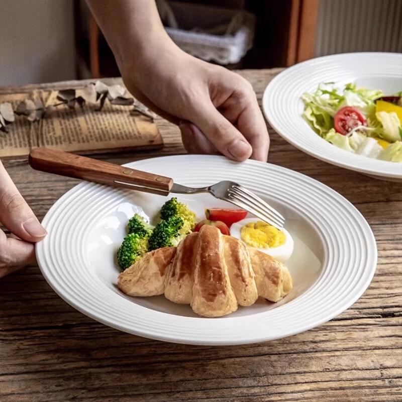 Deo Starlight 8.5-inch Ceramic Rimmed Dinner Plate Set