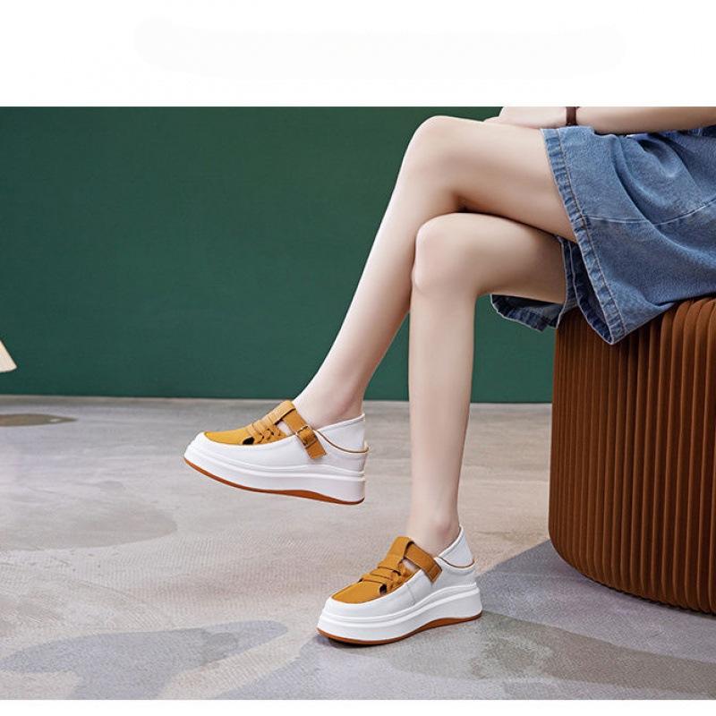 Hollowed Leisure Women's Outdoor Sandals Summer New All-Match Platform Hidden Heel Women's Shoes Slip-on