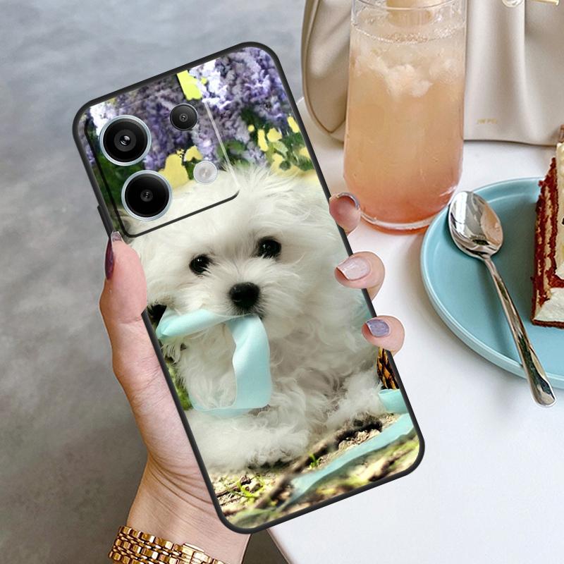 Cartoon Maltese Dog Case For Xiaomi Redmi Note 11 9 10 12 13 Pro Plus 9S 10S 11S 12S Redmi 12 10C 9C 13C Cover