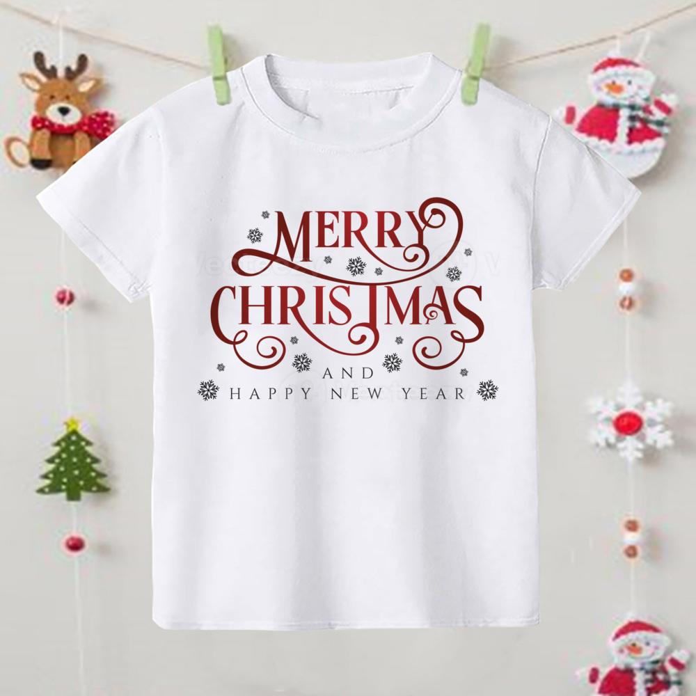 Crăciun Fericit Tricou Imprimat cu Elan Copil Tricou de Crăciun Haine Copil Topuri Băiat Fată Ținută Petrecere Crăciun Cadouri de Sărbători pentru Copii