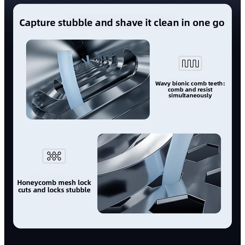 Two-in-one Reciprocating Razor with Digital Display, Magnetic Attachment, Three Blades, Portable Multi-functional Electric Trimmer
