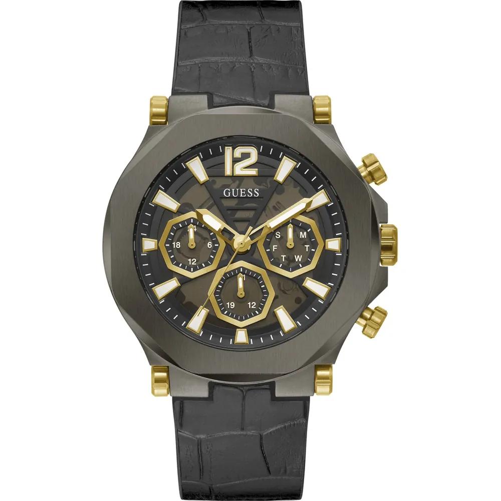 

GUESS Edge Dark grey Leather Men s Quartz GW0492G1 темно серый